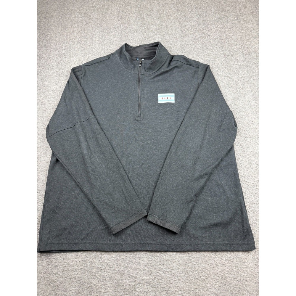 Adidas Men's 2XL Gray Quarter Zip‎ Pullover Sweater Chicago City Flag Logo